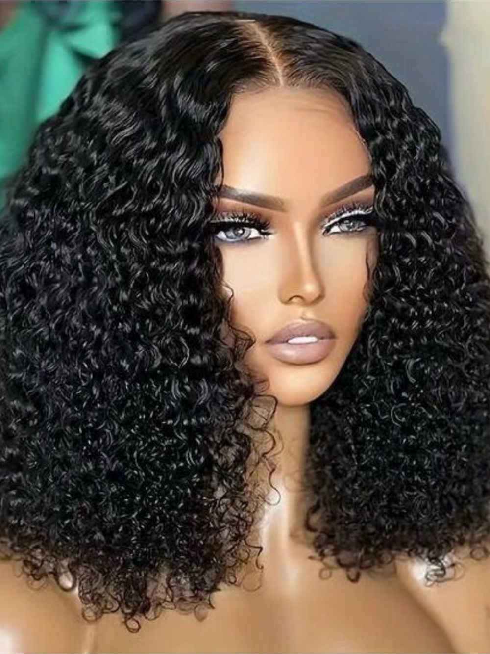 16” Kinky Curly Lace Front Wig 13x4 Human Hair – Full Natural Volume